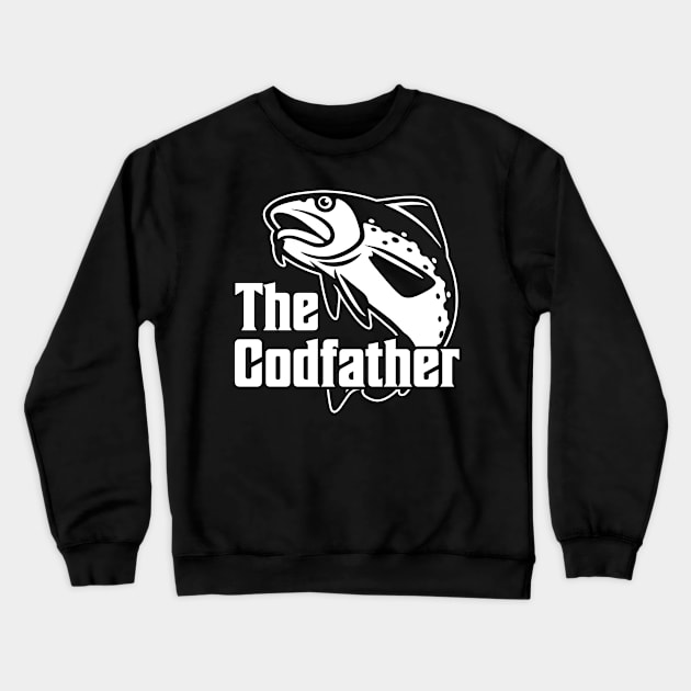 The Codfather Cod Fish Catcher Fishing Daddy Dad Crewneck Sweatshirt by Schied Tungu 